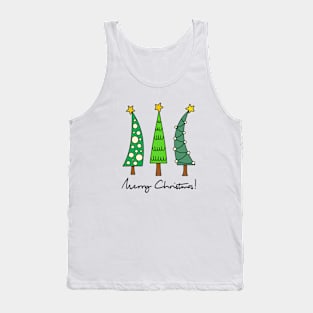 Three Christmas trees wish you a Merry Christmas! Tank Top